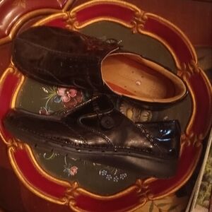 Black Clark's Patent Leather Loafers
